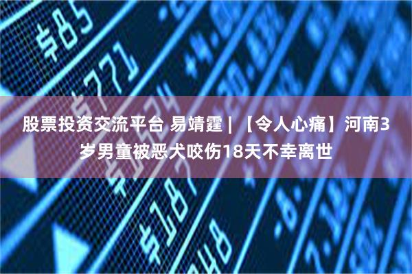 股票投资交流平台 易靖霆 | 【令人心痛】河南3岁男童被恶犬咬伤18天不幸离世