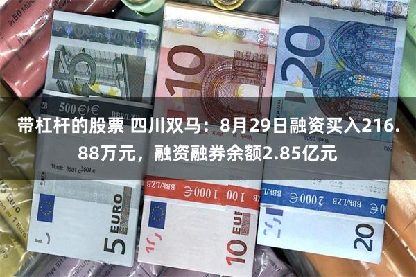 带杠杆的股票 四川双马：8月29日融资买入216.88万元，融资融券余额2.85亿元